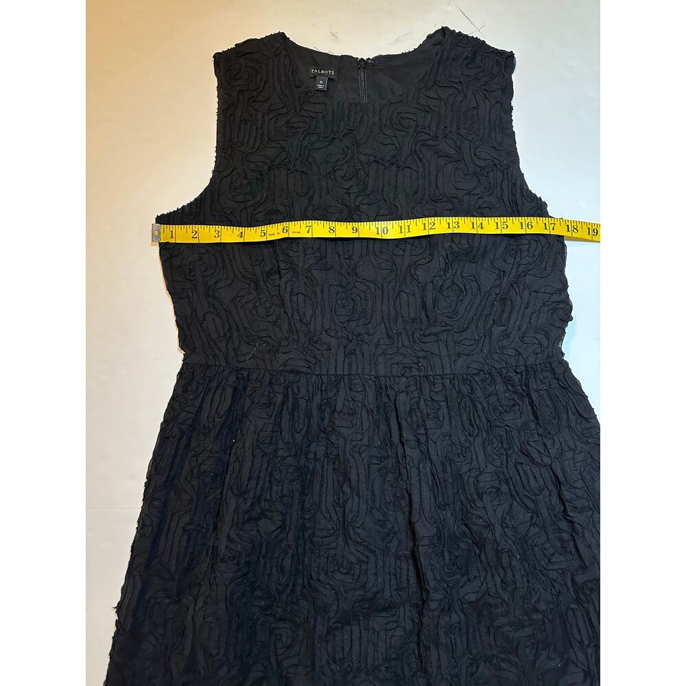 Talbots Embroidered Flower Dress Textured Cotton Lined Party Career Size 10 - Picture 5 of 7